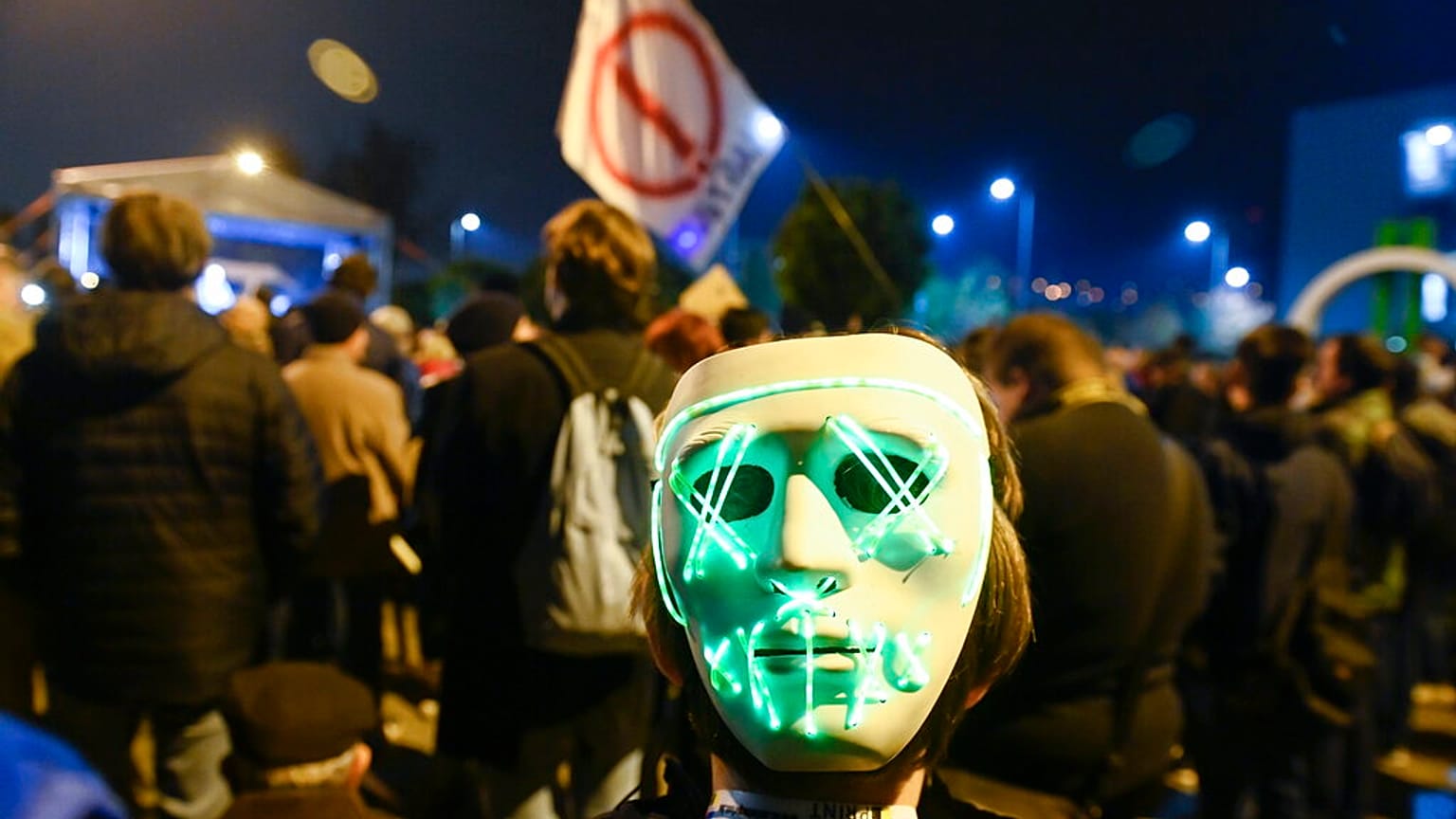 Manifestación contra el control estatal de los medios de comunicación públicos en Budapest.