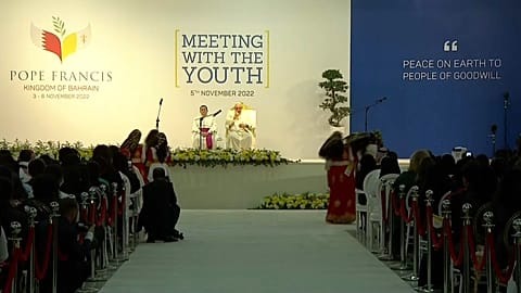 Teenage girls in saris danced for his Holiness while alumni offered testimonies and students offered words or wishes to him in over a dozen languages.