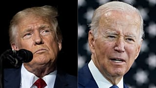 Montage de photos de l'ancien président américain Donald Trump, à gauche, et du président américain Joe Biden, à droite.