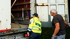 Lkw-Kontrolle am Grenzübergang