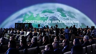 Secretary-General of the United Nations Antonio Guterres, Egyptian President Abdel Fattah al-Sisi and others attend COP27. 
