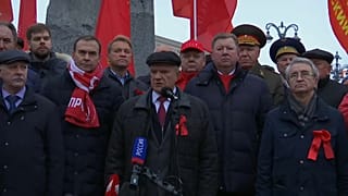 El líder del Partido Comunista de Rusia, Guennadi Ziugánov, este lunes en Moscú.