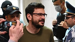 Илья Яшин в Басманном суде Москвы после первого ареста (13 июля 2022 г.)