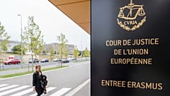The entrance to the European Court of Justice in Luxembourg.