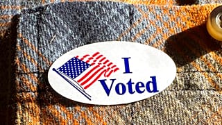 "Eu votei" lê-se em autocolante das eleições intercalares nos EUA