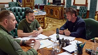 Volodimir Zelenszkij és Sean Penn Kijevben 2022. június 28-án.