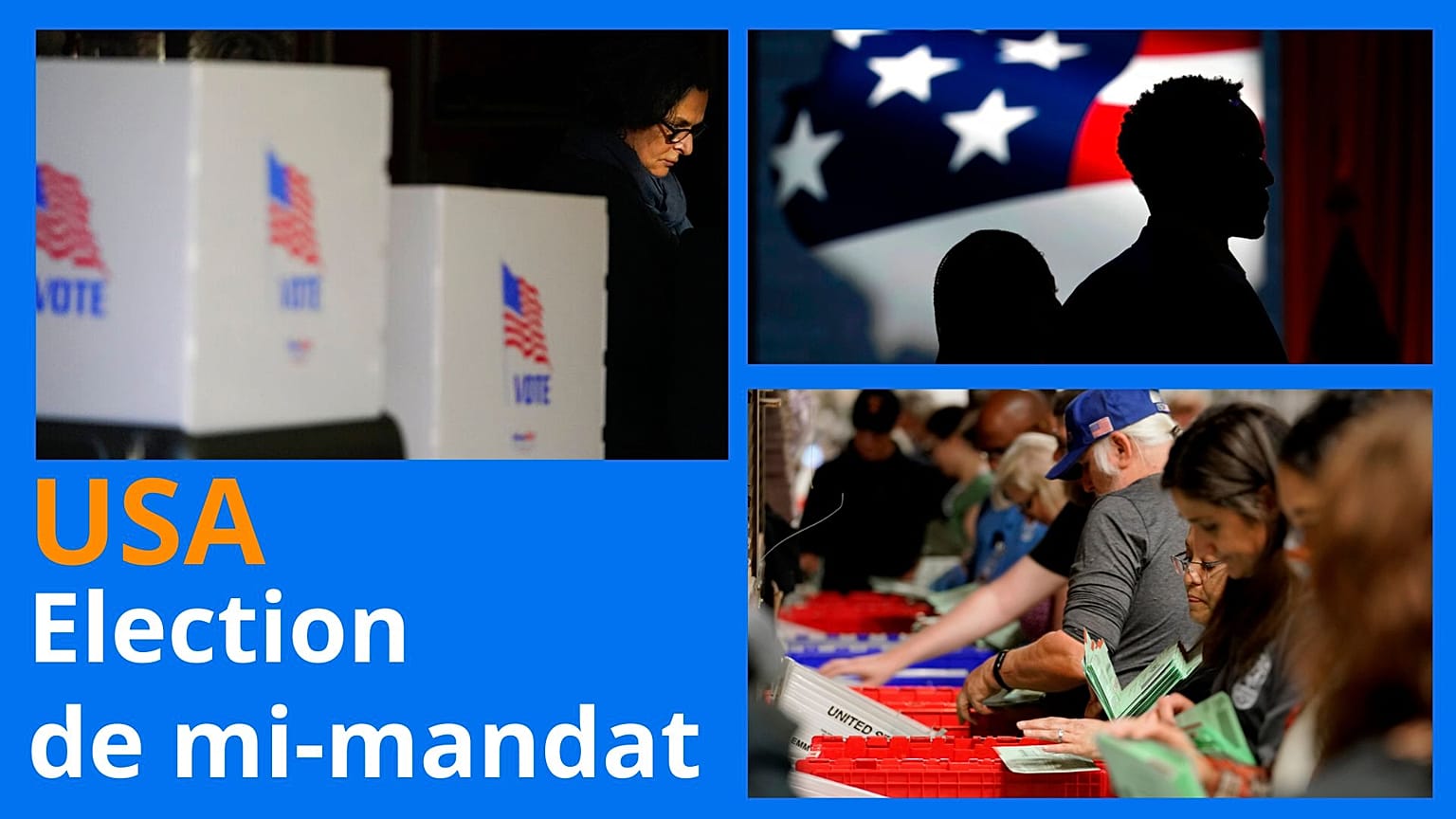 Scènes de vote et de comptage aux Etats-Unis pour les élections de mi-mandat