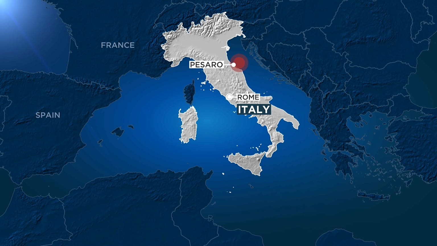 The earthquake's epicentre was 35 kilometres offshore from the coastal city of Pesaro.