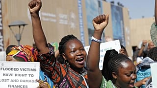 Wednesday's protest was a rare show of activism at COP27. 
