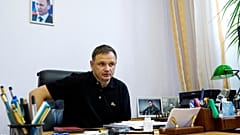 Kirill Stremousov in the city of Kherson on 20 July 2022