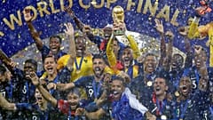 L'équipe de France de football, championne du monde, le 15 juillet 2018, Moscou, Russie