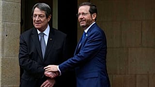 Arşiv: İsrail Cumhurbaşkanı Isaac Herzog ve Güney Kıbrıs Rum Yönetimi (GKRY) lideri Nikos Anastasiadis, 2 Mart 2022, Lefkoşa