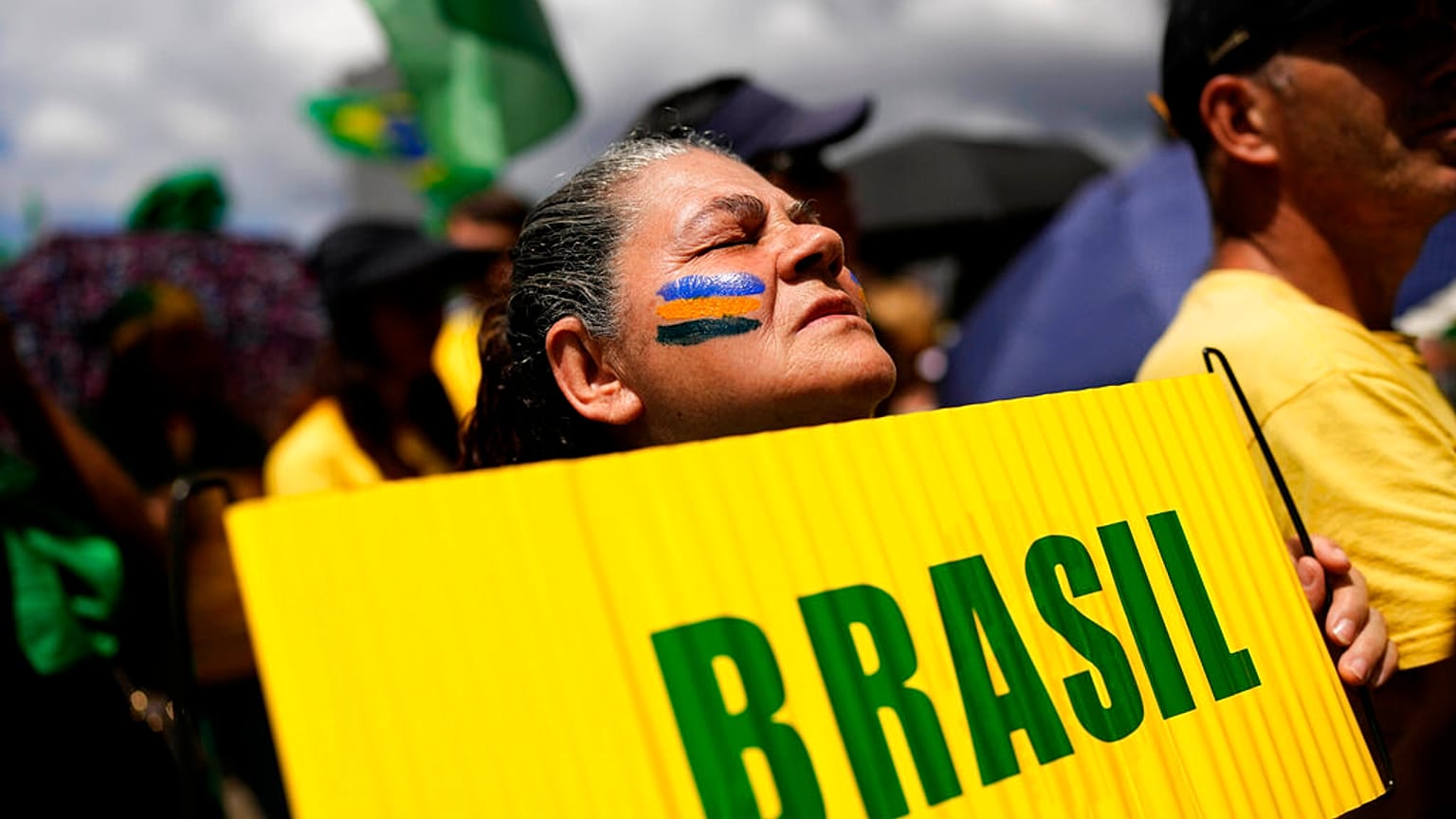 Apoiante de Jair Bolsonaro em protesto no Rio de Janeiro, Brasil