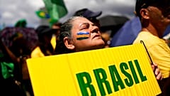 Apoiante de Jair Bolsonaro em protesto no Rio de Janeiro, Brasil