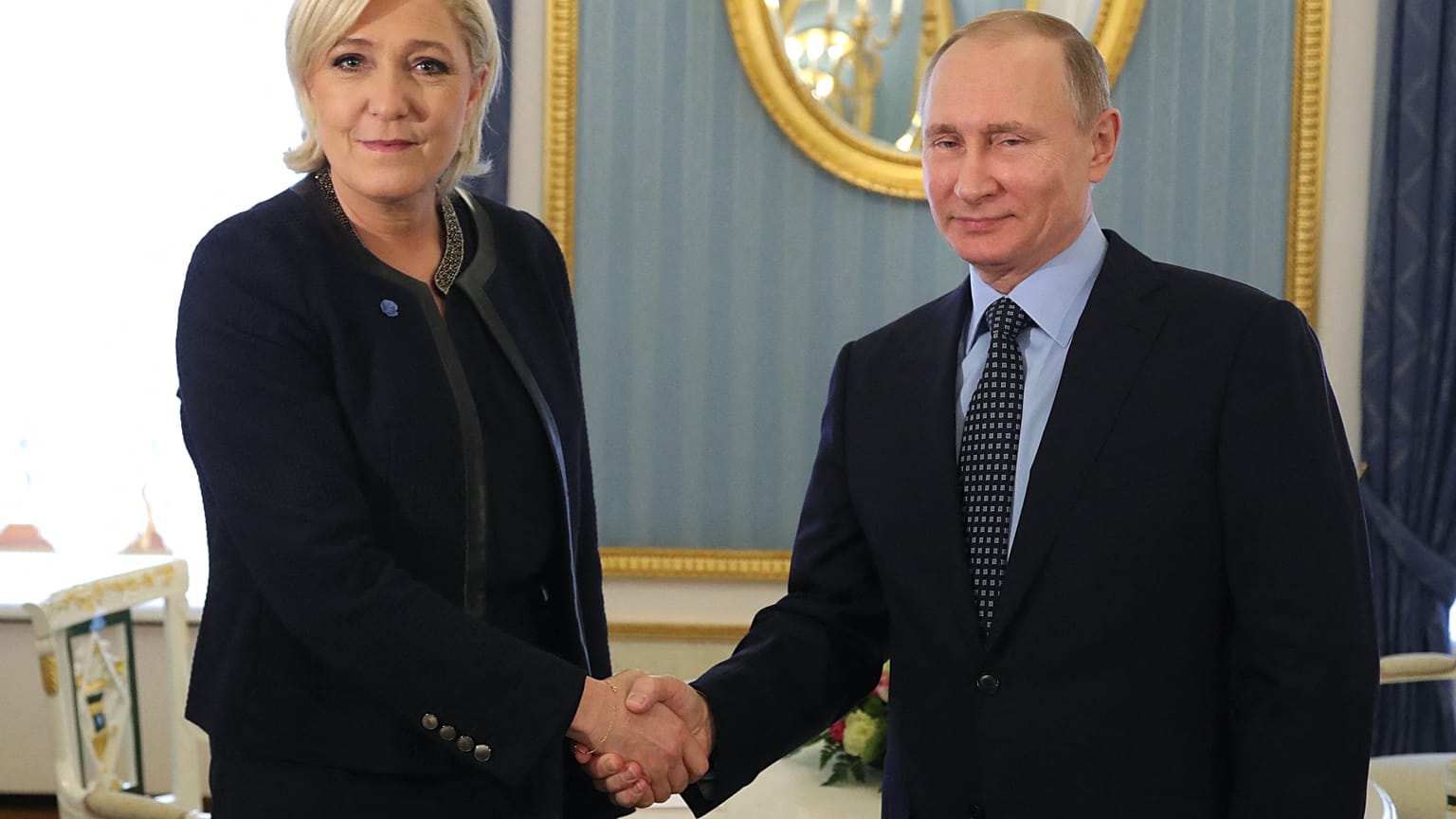 Владимир Путин встречается с Марин Ле Пен в Москве, 24 марта 2017 г.