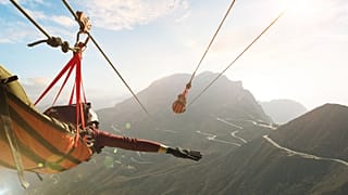 The view from Ras Al-Khaimah's Jebel Jais zipline, the longest in the world.