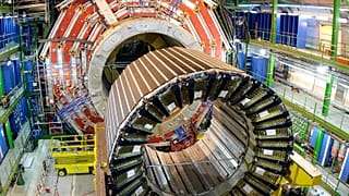 The magnet core of the world's largest superconducting solenoid magnet at CERN's Large Hadron Collider (LHC) on March 22, 2007.