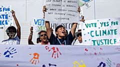 Mitglieder der "Pacific Islands Students Fighting Climate Change"-Organisation bei der COP27