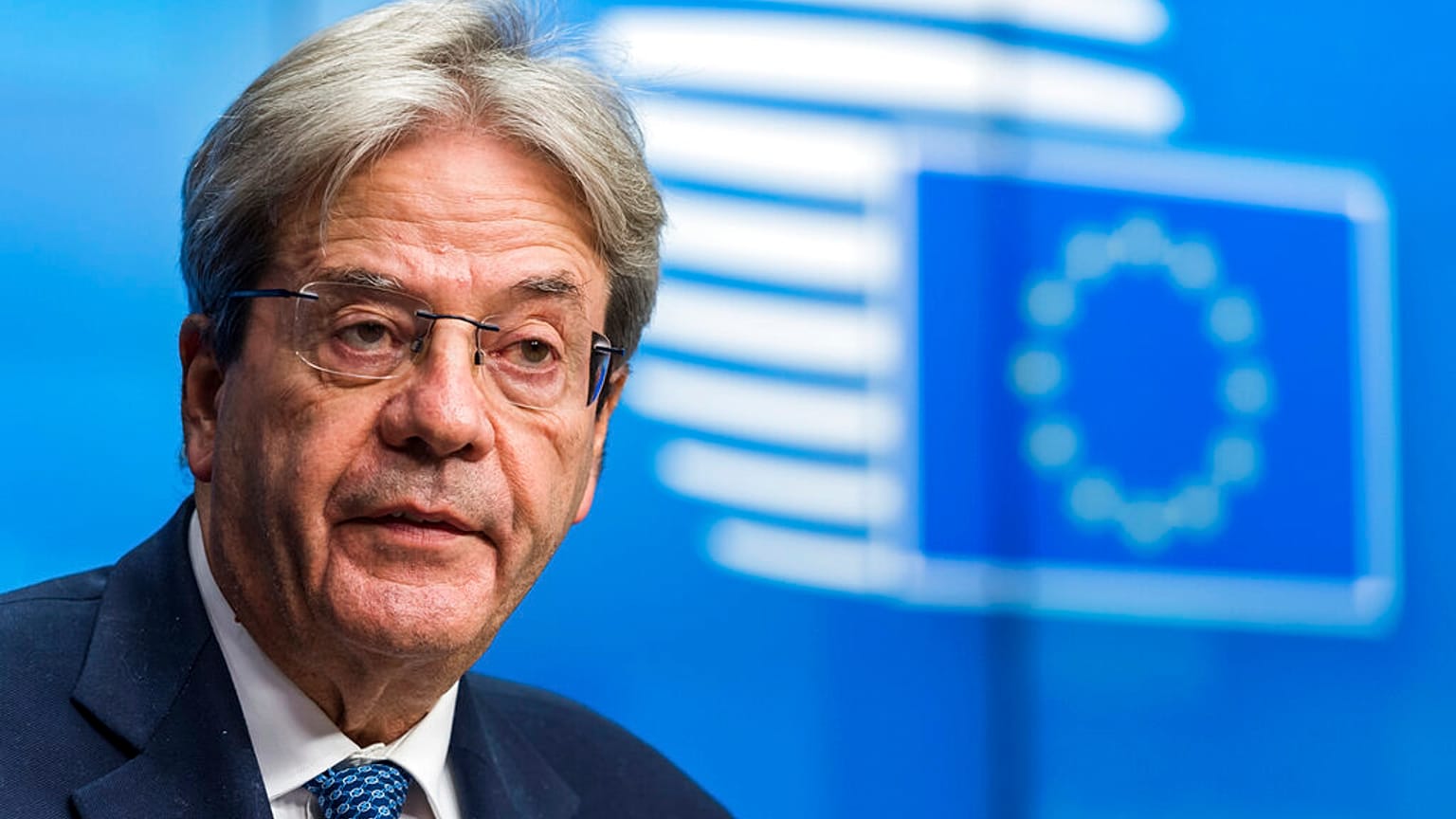 Le commissaire européen à l'économie Paolo Gentiloni à Bruxelles, archives, 2021