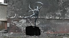 Banksy-Graffiti in der Ukraine