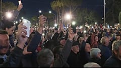 Demonstranten in Tirana