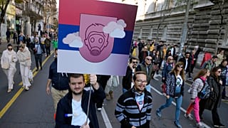 Акция протеста против загрязнения воздуха. Белград, Сербия. 13 ноября 2022 года