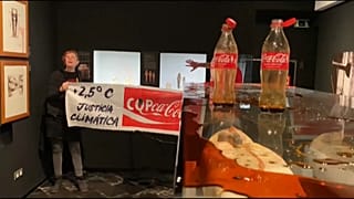 من الاحتجاج في المتحف المصري ببرشلونة 