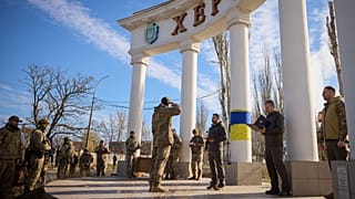 Ο Βολοντιμίρ Ζελένσκι στην πόλη της Χερσώνας