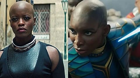 Florence Kasumba and Michaela Coel in Black Panther: Wakanda Forever
