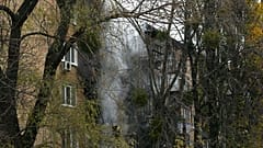Edificio en llamas en Kiev