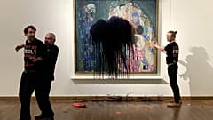 Climate activists have attacked a famous painting by artist Gustav Klimt in Vienna