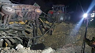 A view shows damages after an explosion in Przewodow, a village in eastern Poland near the border with Ukraine, in this image obtained from social media by Reuters