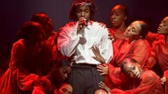 Kendrick Lamar performs at the Glastonbury Festival in Worthy Farm, Somerset, England, on June 26, 2022.