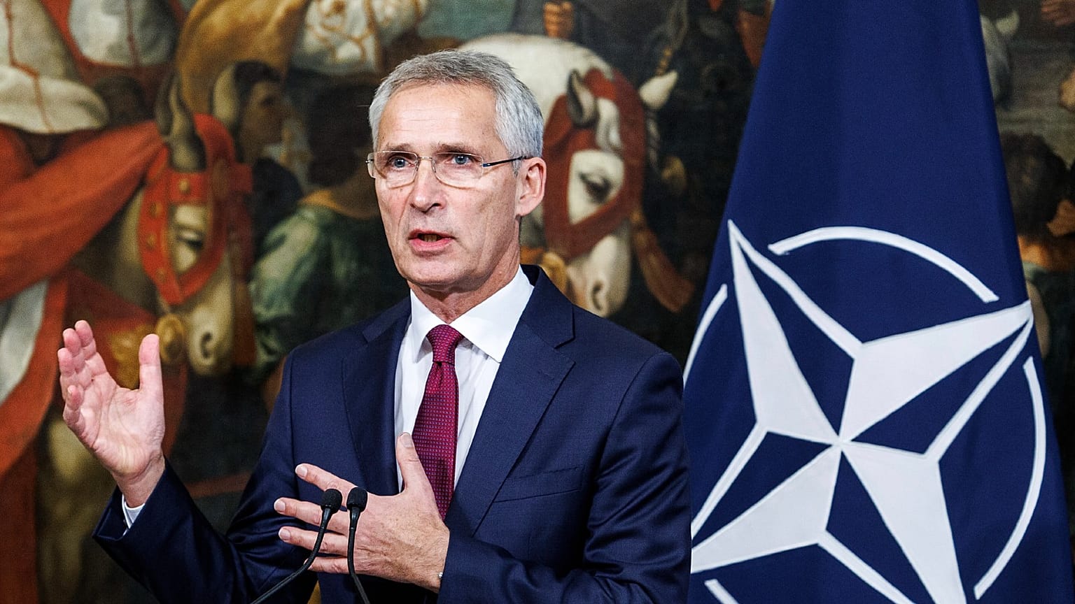 NATO Secretary General Jens Stoltenberg in Rome Thursday, Nov. 10, 2022. 