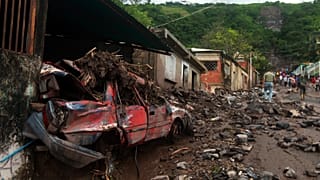Casas destruídas por um em Valle Verde, no estado venezuelano de Anzoátegui, em Novembro de 2022