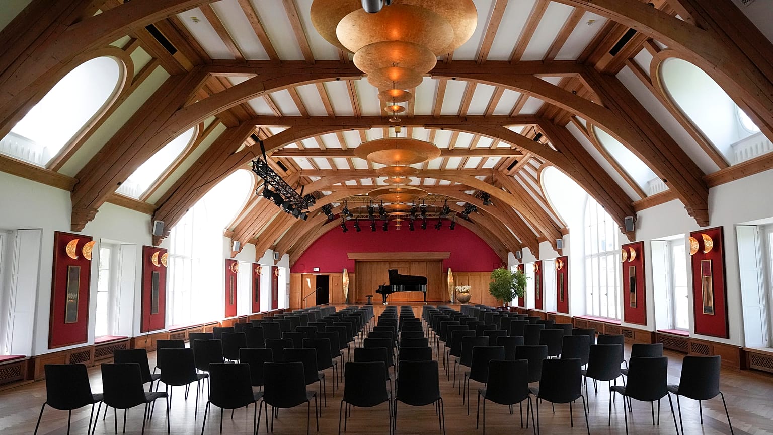concert hall of Hotel castle Elmau in Kruen near Garmisch-Partenkirchen, Germany