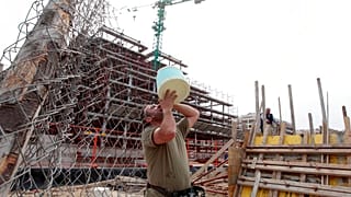 Un cantiere edile a Roma. 