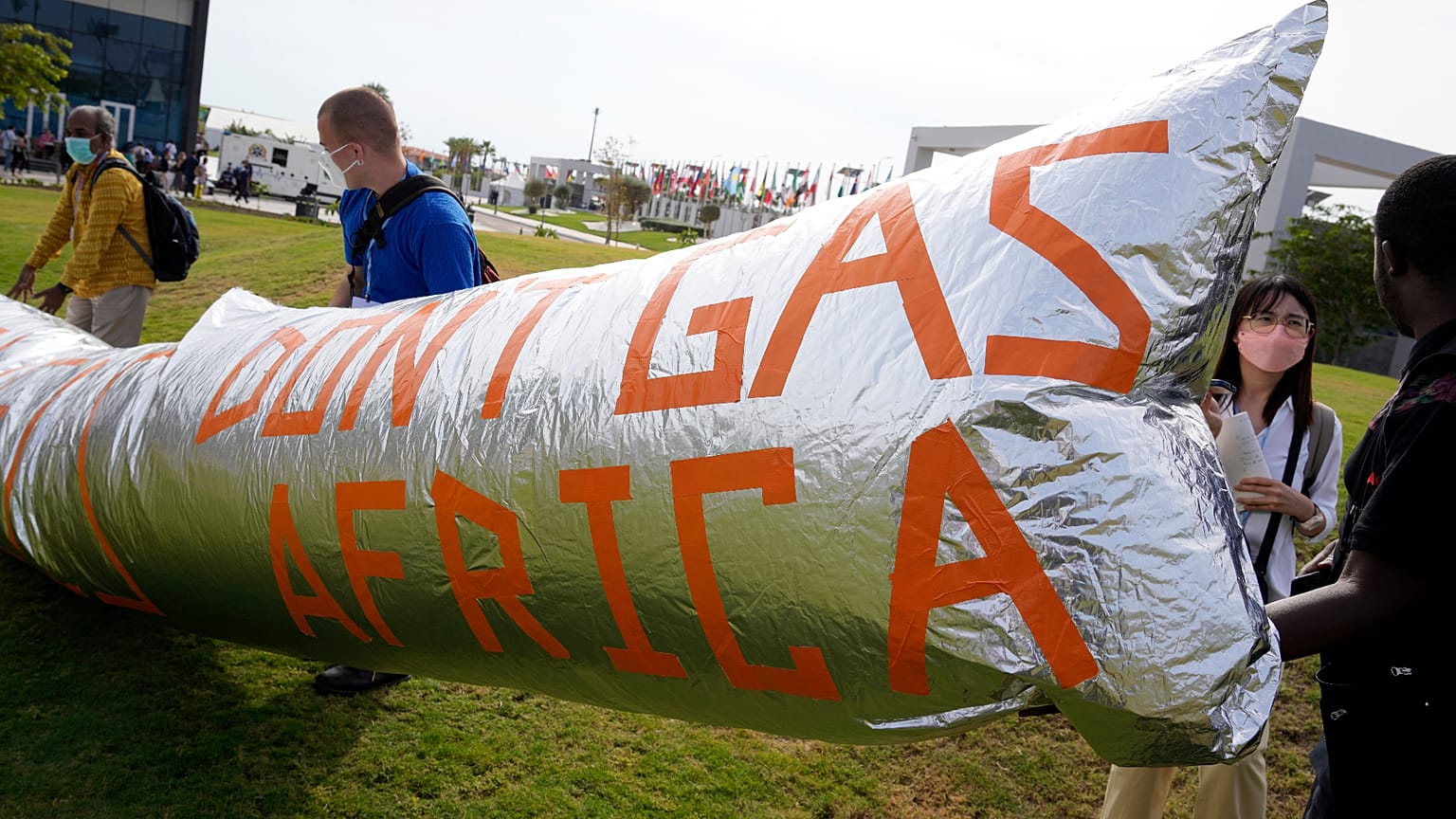 Ativistas às portas da COP27 em apoio a África