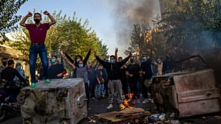 Registo de 27 de outubro dos protestos em Teerão pela morte de Mahsa Amini