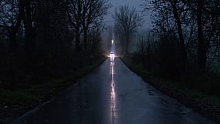 A police vehicle drives towards the scene of a blast in Przewodow, Poland, Wednesday, Nov. 16, 2022.