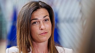 Hungary's Justice Minister Judit Varga at the European Council building in Brussels, May 23, 2022.