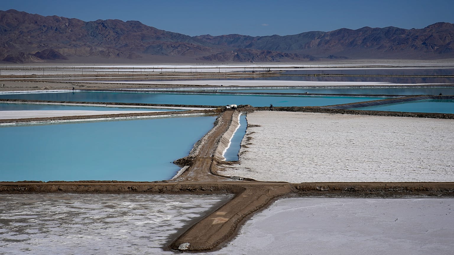 Un champ d'évaporation de lithium