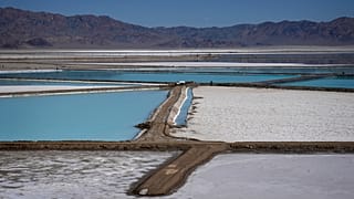 Un champ d'évaporation de lithium