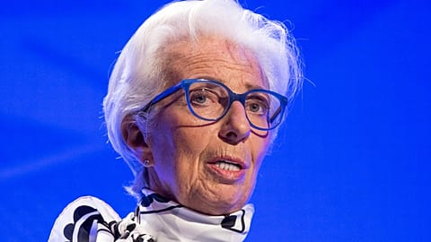 Christine Lagarde, President of the European Central Bank (ECB), speaks at the European Banking Congress in Frankfurt, Germany on Friday 18 November. AP/  Hannes P. Albert