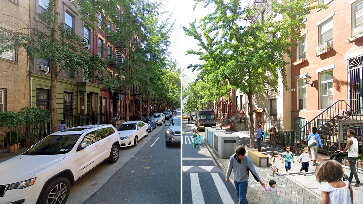 How New York looks today (right); how PAU envisions its future