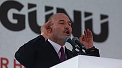 Eski İçişleri Bakanı Süleyman Soylu, başkent Ankara'da düzenlenen bir mitingde konuşurken, 19 Ekim 2022
