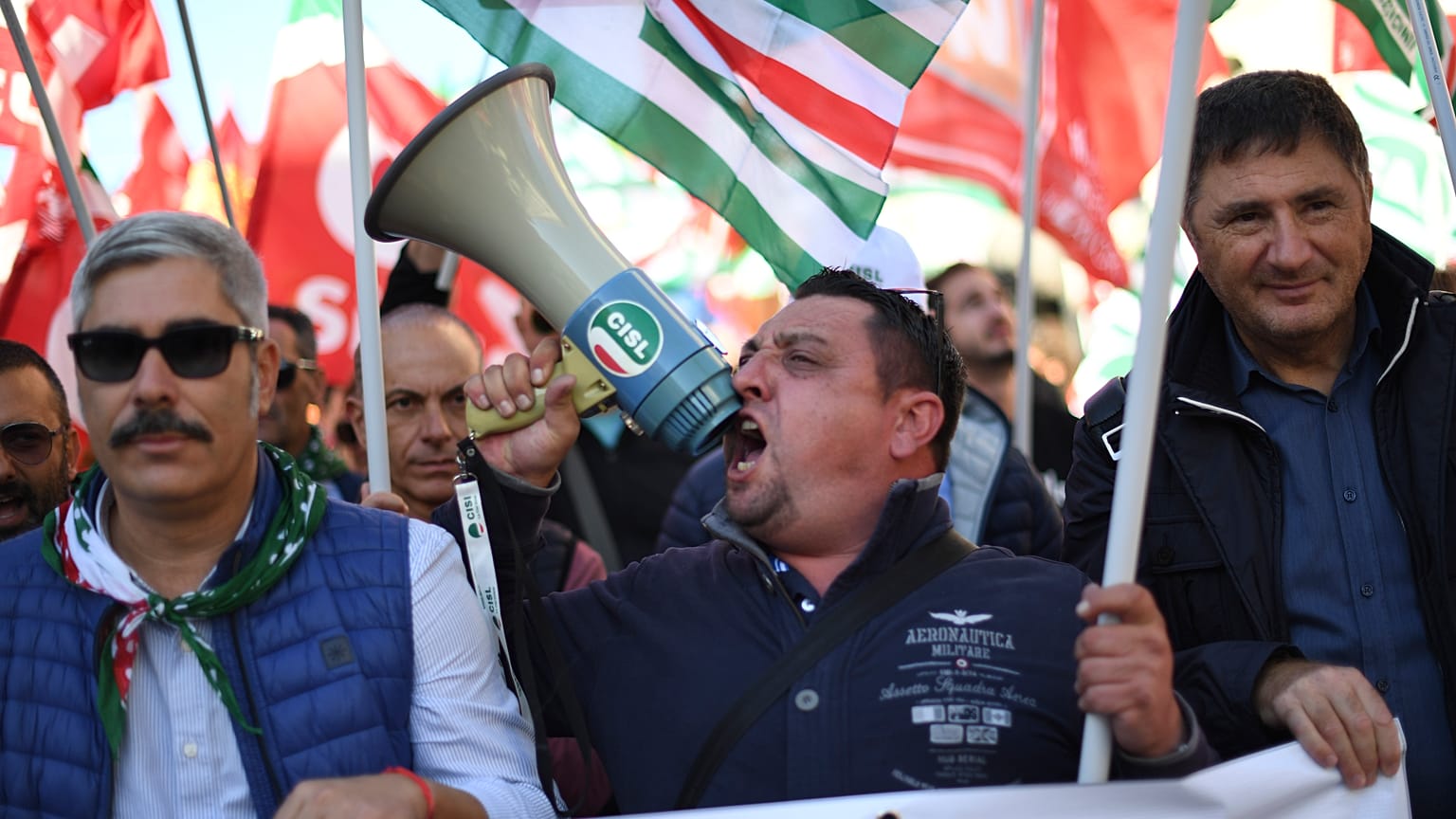Protest der Lukoil-Mitarbeiter in Sizilien