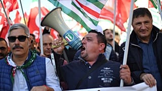 Protest der Lukoil-Mitarbeiter in Sizilien