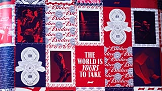 Ads for Budweiser are seen at a hotel hosting a major bar for the beermaker in Doha, Qatar, Friday, Nov. 18, 2022.