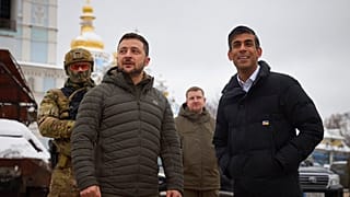 Les deux dirigeants ukrainien et britannique à Kyiv